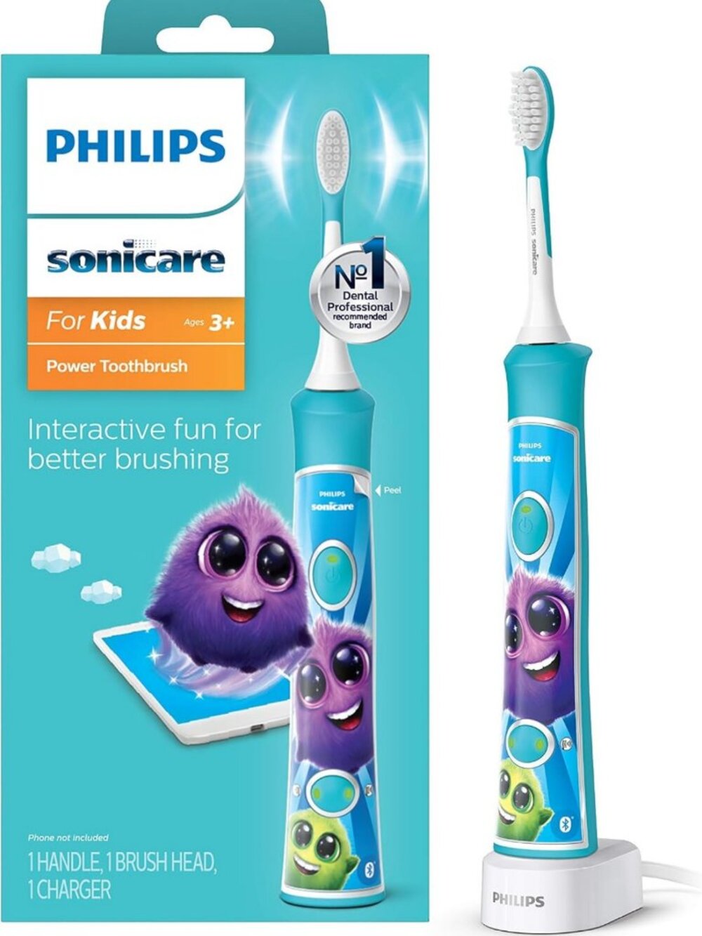 Bluetooth Rechargeable Electric Toothbrush for Kids 3+, Interactive & Fun